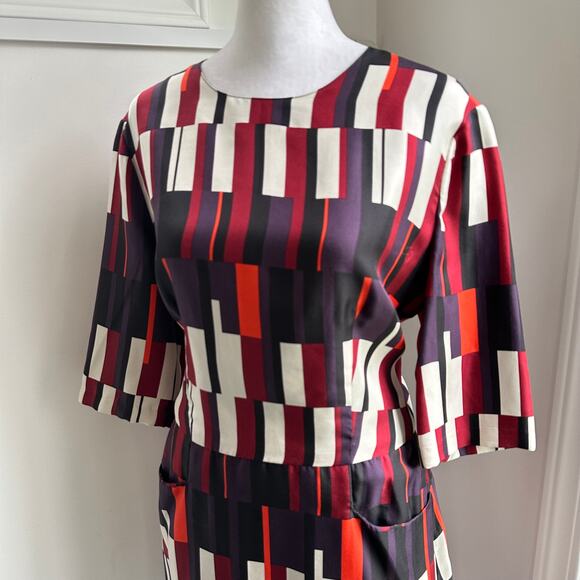 Rag & Bone NWT Silk Anne Bus Seat Bold Modern Retro A-Line Dress Sz 10 / Large - Picture 3 of 9
